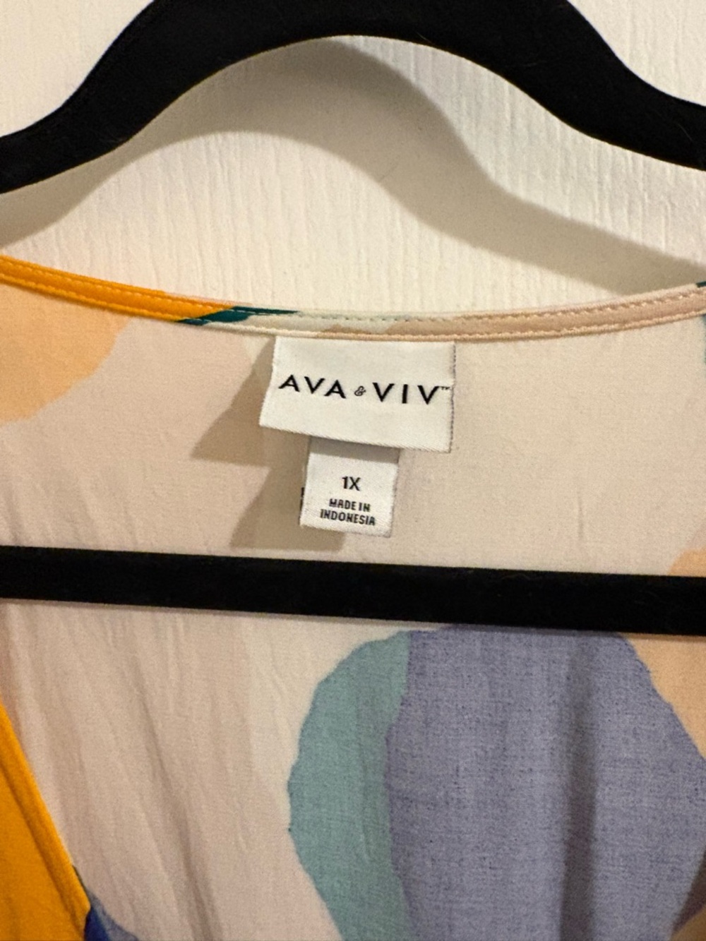 Ava & Viv Abstract Colorblock Maxi Dress in Mustard, Teal & Navy - Picture 3 of 3